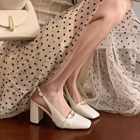 Нишевые дизайнерские туфли на высоком каблуке для весны и лета, новые ретро-простые повседневные сандалии с квадратным носком, увеличивающие рост ног