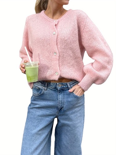 Women Plus Size Button Up Sweaters Casual Lightweight Solid