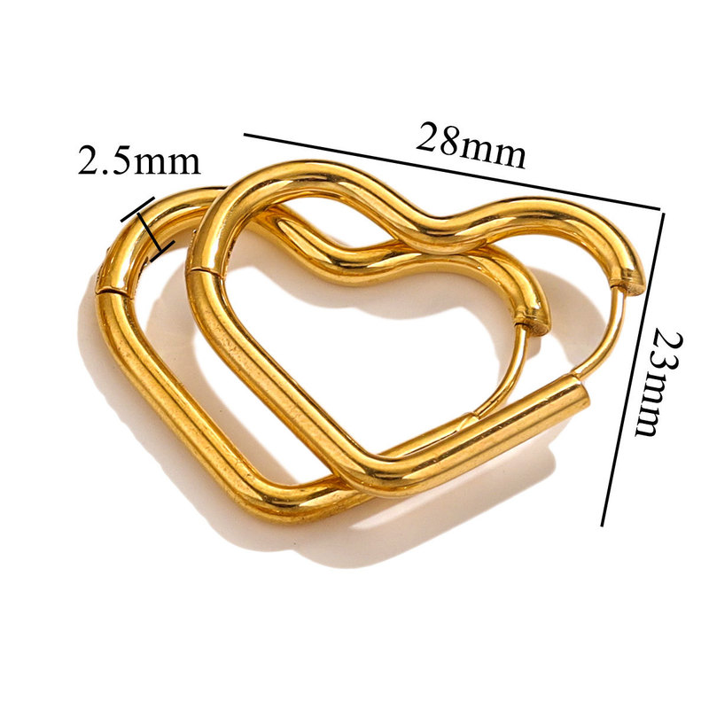 ステンレス愛イヤリングチタン鋼防水桃心耳ボタンファッションシンプルDIYイヤリングアクセサリー部品|undefined