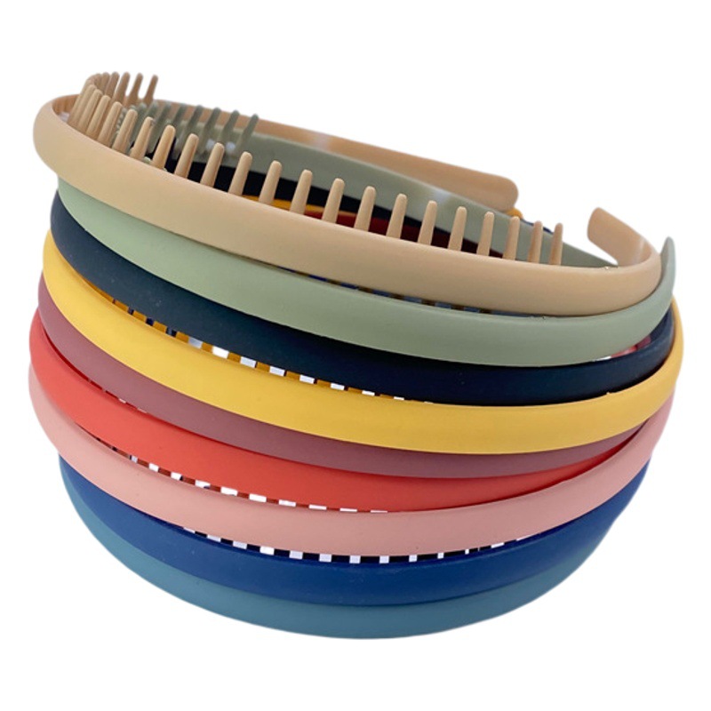 Dentado antideslizante diadema chica de goma hacia fuera diadema cara lavado maquillaje fijo roto presión del pelo horquilla color sólido simple