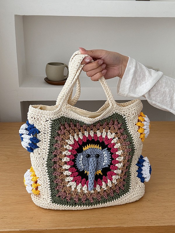 Bolsas de tejido transfronterizas para mujeres 2026 verano nuevo balneario vacaciones bolsa de playa de viaje simple bolsa de mano