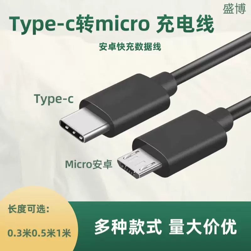 Кабель Type‑C ↔ micro USB для зарядки и передачи данных, быстрый заряд для Android, адаптер micro B ↔ Type‑C