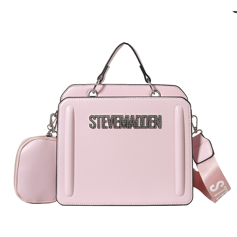 Bolso de hombro transfronterizo para mujer, casual de todo fósforo, color sólido, bolso cuadrado pequeño portátil de gran capacidad, bolso de mensajero de moda europeo y americano