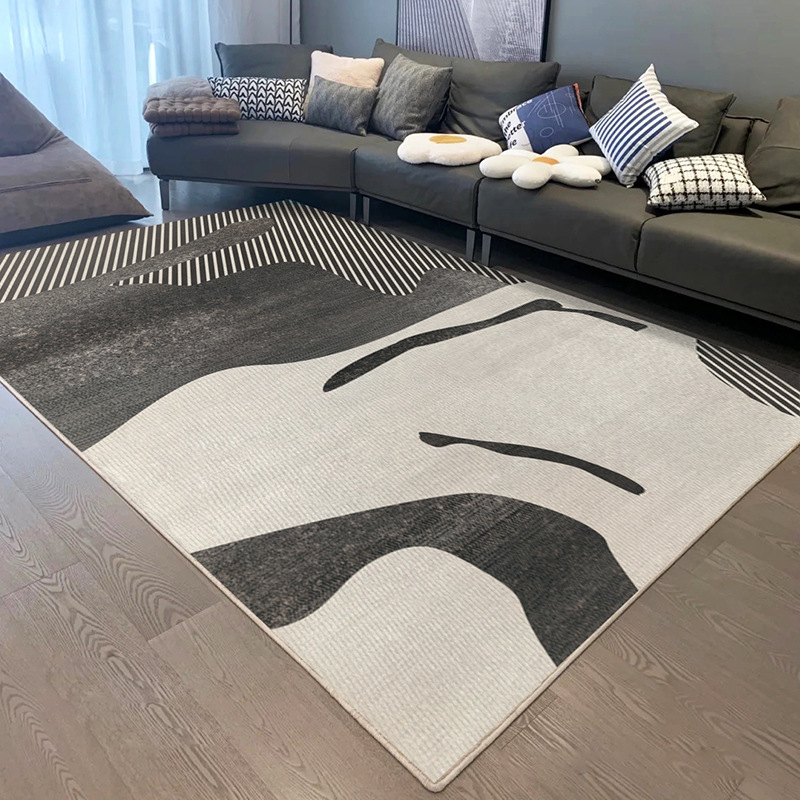 Alfombra de sala de estar nórdica transfronteriza, alfombra de sofá de lujo de alto nivel, alfombra de mesa de té, alfombra de cama de dormitorio minimalista, fabricante de etiquetas