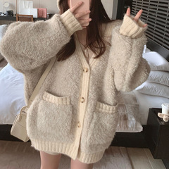 You/暖绒绒～圈圈羊毛大毛衣外套~气质开衫上衣女秋冬新款