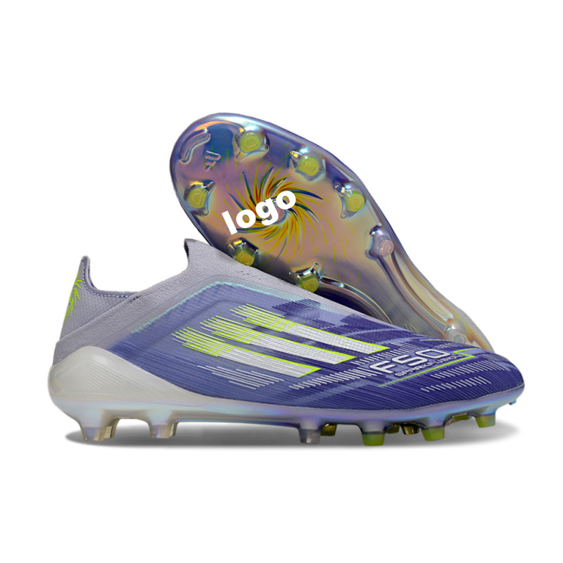 Fábrica de comercio exterior transfronterizo F50 zapatos de fútbol FG rosa con cordón de entrenamiento zapatos de fútbol para hombres hierba natural