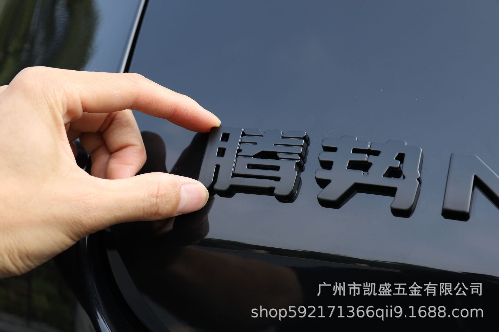 Suitable for the New Denza N8Ln9 No-Disassembly Cover Type Alloy Metal Blackened Black Warrior 3D Three-Dimensional Car Emblem