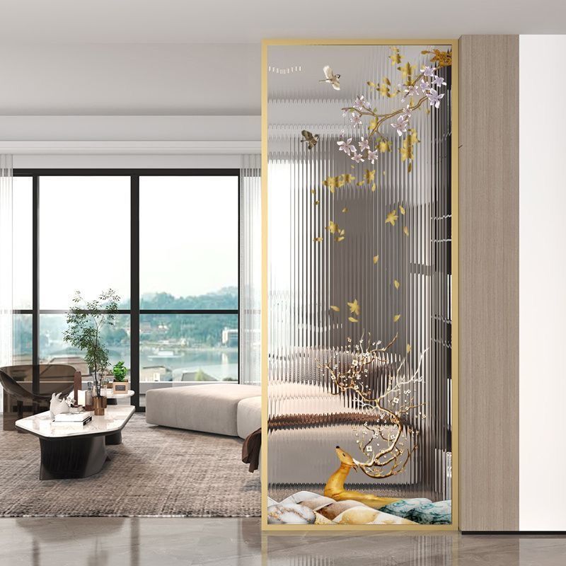 Vidrio temperado de lujo ligero pantalla moderna y simple inodoro de baño de entrada de pared divisoria de baño de media pared cubierta