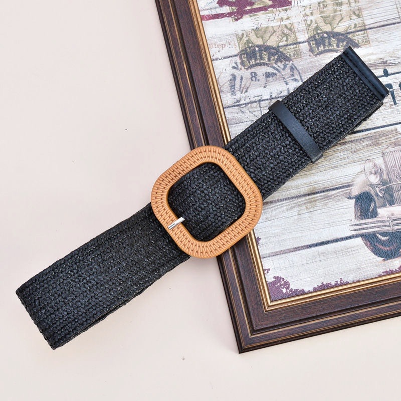 Elegant Basic Solid Color Straw Women's Woven Belts display picture 5