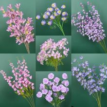 路引婚庆装饰吊顶舞台背景婚礼花艺花材仿真花绢花假花布置紫色系