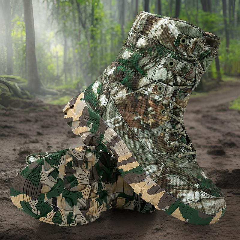 Botas de combate al aire libre de exploración de la jungla y rescate para hombres botas de combate al aire libre multi-terreno de lazo de fábrica directa
