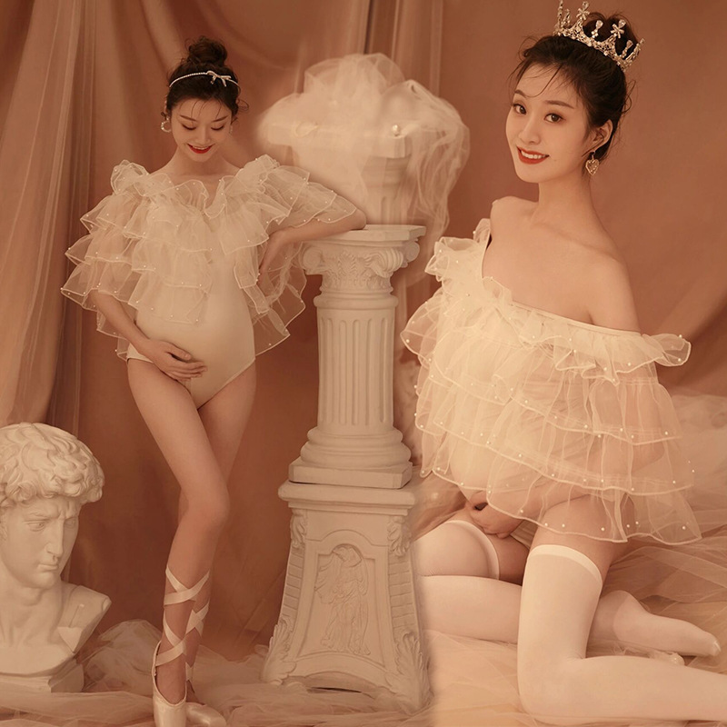 New Photo Studio Pregnant Women Photograph Photography Pregnant Mummy Private Photo Clothing Fresh Mesh Jumpsuit Clothes