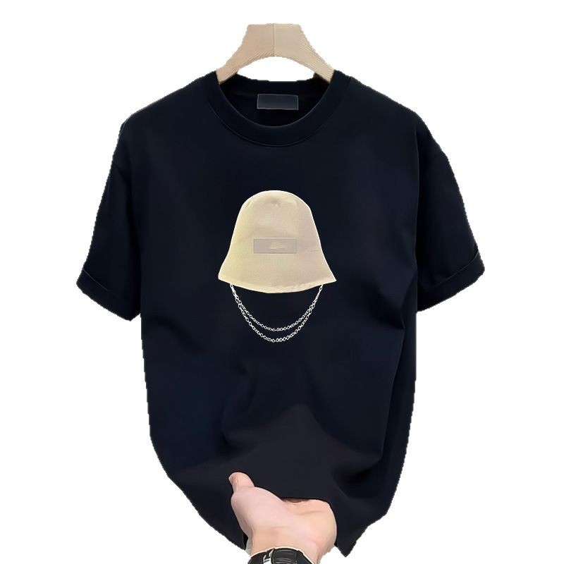 Men's Cotton T-Shirt Short Sleeve Loose Fit Summer Casual White Black Basic Tee Youth American Style Round Neck Top_voghion.com