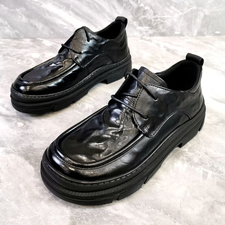 Men's Martin boots genuine leather British new boots casual fashion high-top ankle boots all-match breathable thick-soled trendy shoes for men