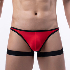 Foreign trade hot selling men's ice silk thong U convex bag restraint belt sexy pants stage performance pants European and American fashion