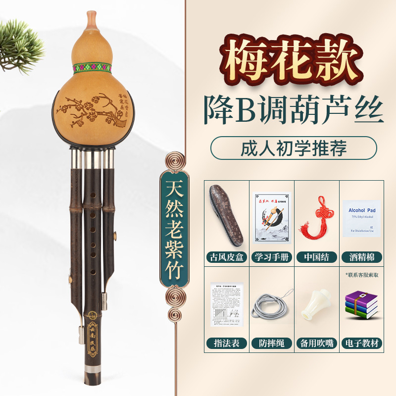 现货紫竹葫芦丝小学生专用c调降b调楠竹初学者儿童成人演奏型乐器|undefined
