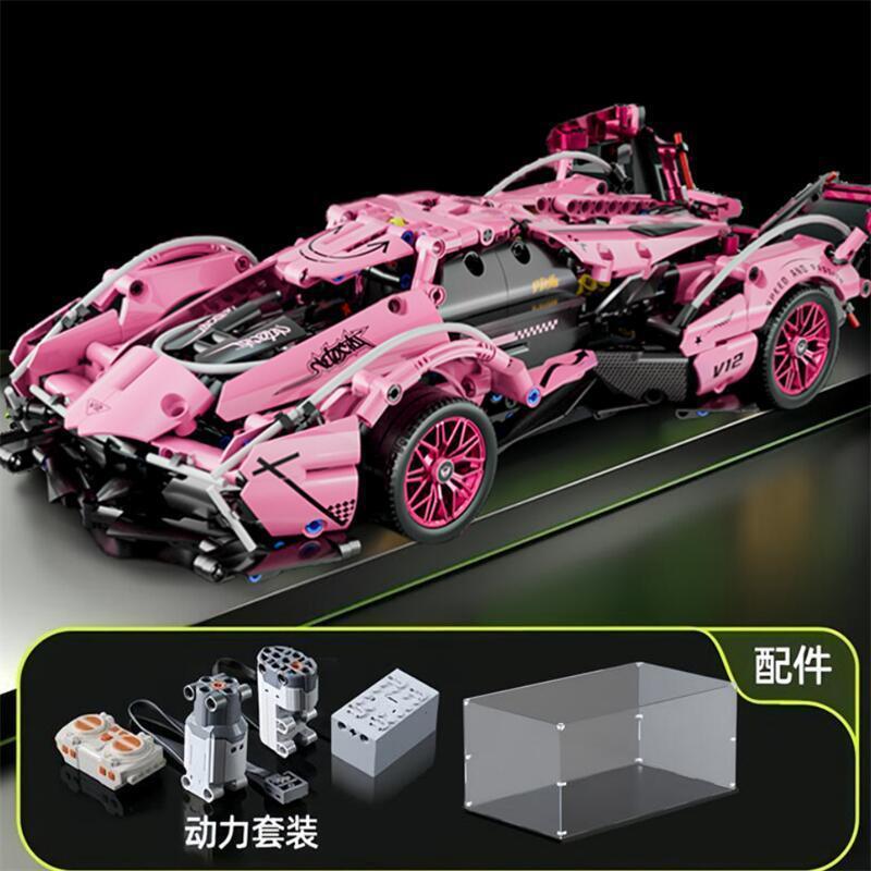 Compatible con Lamborghini V12 Black Samurai puzzle de ensamblaje de juguetes mecánicos autos deportivos regalos para niños