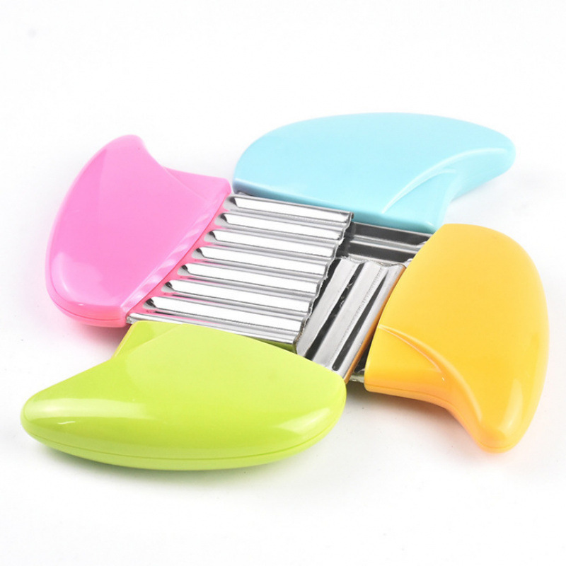 Inventario creativo de acero inoxidable mango de patatas cortadas manuales domésticas onduladoras aparatos de cocina