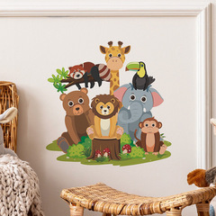 FX-F508卡通森林動物組合兒童臥室門窗家居美化裝飾牆貼紙批發