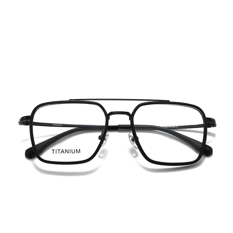 STUDIOMUKU gafas de madera cool trajes matones grandes hombres temperamento marco sólido gafas de marco de titanio puro