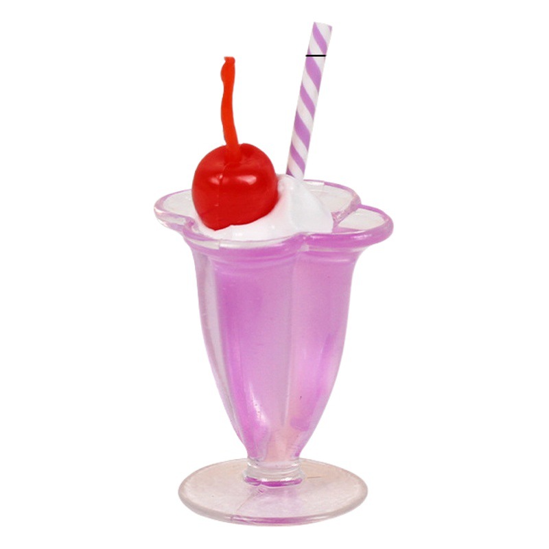 Creative handmade cream glue handmade keychain simulation drink dessert Cup pendant student schoolbag pencil case decoration