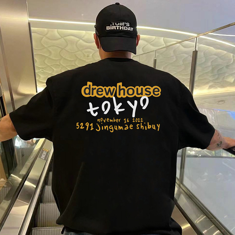 NOEASYDREW笑脸日本快闪限定潮牌男女情侣夏季纯棉宽松FOG短袖T恤