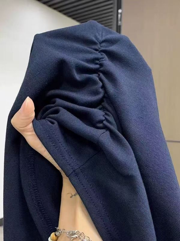 美式辣妹V领正肩长袖t恤女秋冬高级感内搭打底衫修身显瘦百搭上衣|undefined