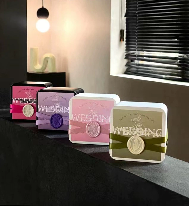 Engagement wedding favor box 2024 new tin box wedding premium feel engagement table candy gift box