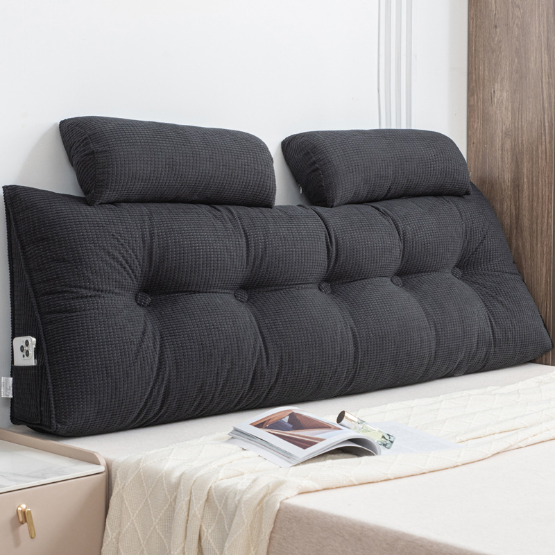 2025 新クリームスタイル寝室のベッドサイドクッション畳ソフトパッケージ腰サポート背もたれソファ出窓半分横たわる枕