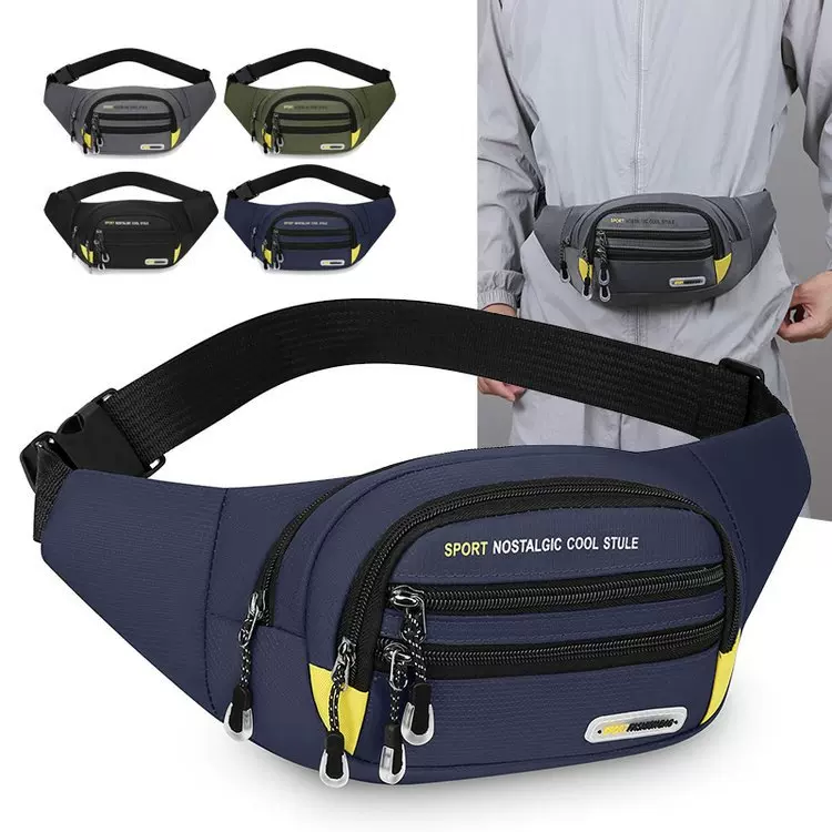 新款耐磨百搭腰包男士户外运动旅行斜挎包大容量工地干活腰间钱包