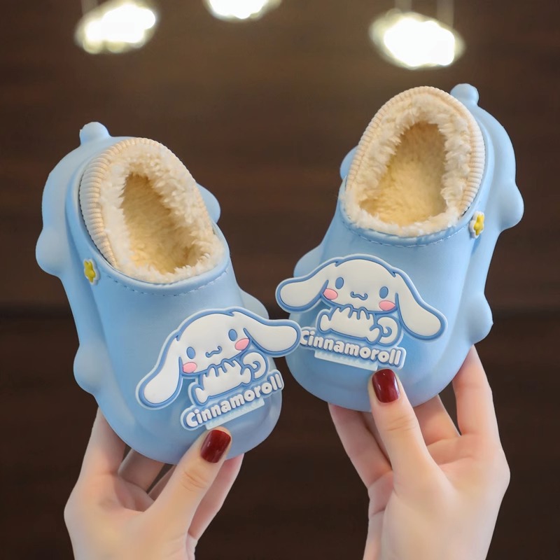 Sanrio niños Zapatillas de algodón nuevo invierno niños y niñas interior casa bebé suave Fondo cálido felpa Zapatillas de algodón