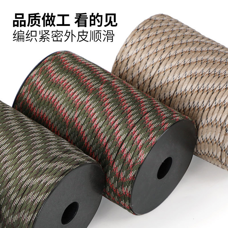 100 metros de eje 9 núcleos de cuerda de paraguas al aire libre caminata salvaje supervivencia de emergencia DIY pulsera trenzada multipropósito