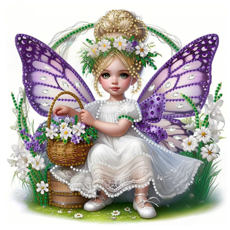 Pintura de Diamantes 5D con Forma Irregular de Princesa de Fantasía, Pintura de Diamantes DIY, Pintura de Diamantes con Puntos de Cristal, 30×30