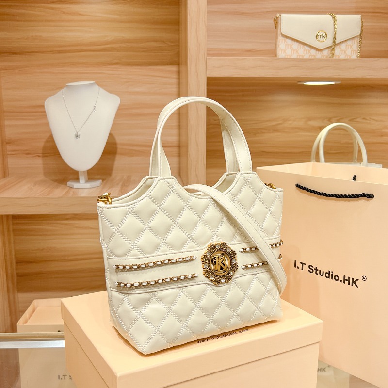 Borsa a secchiello a tracolla monospalla da donna estiva di nuova moda 2023 portatile semplice in vera pelle di Hong Kong_voghion.com
