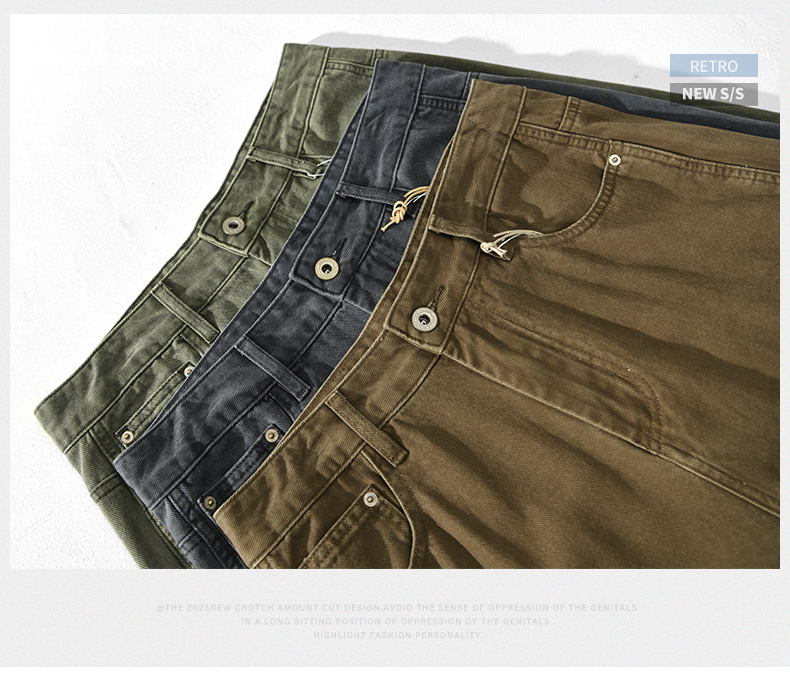 1060 Herren Retro Washed Jeans Einteiler für Haarersatz_voghion.com