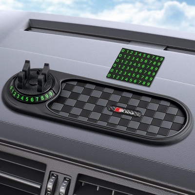 pad mobile phone holder — Anti-slip mat - black-and-gray-audi-s-logo-plaid-oval-anti-slip-mat-mobile-phone-holder