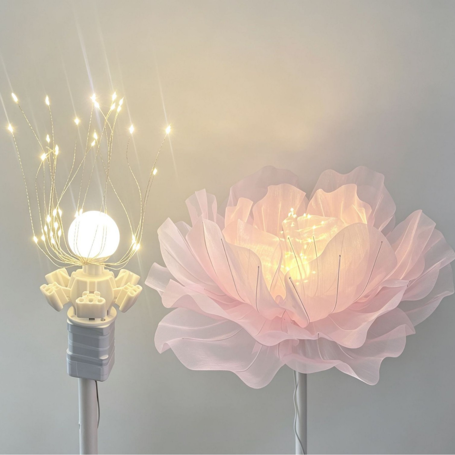 Lámpara Decorativa de Flor Artificial de Seda Hecho a Mano para Navidad y Fiestas