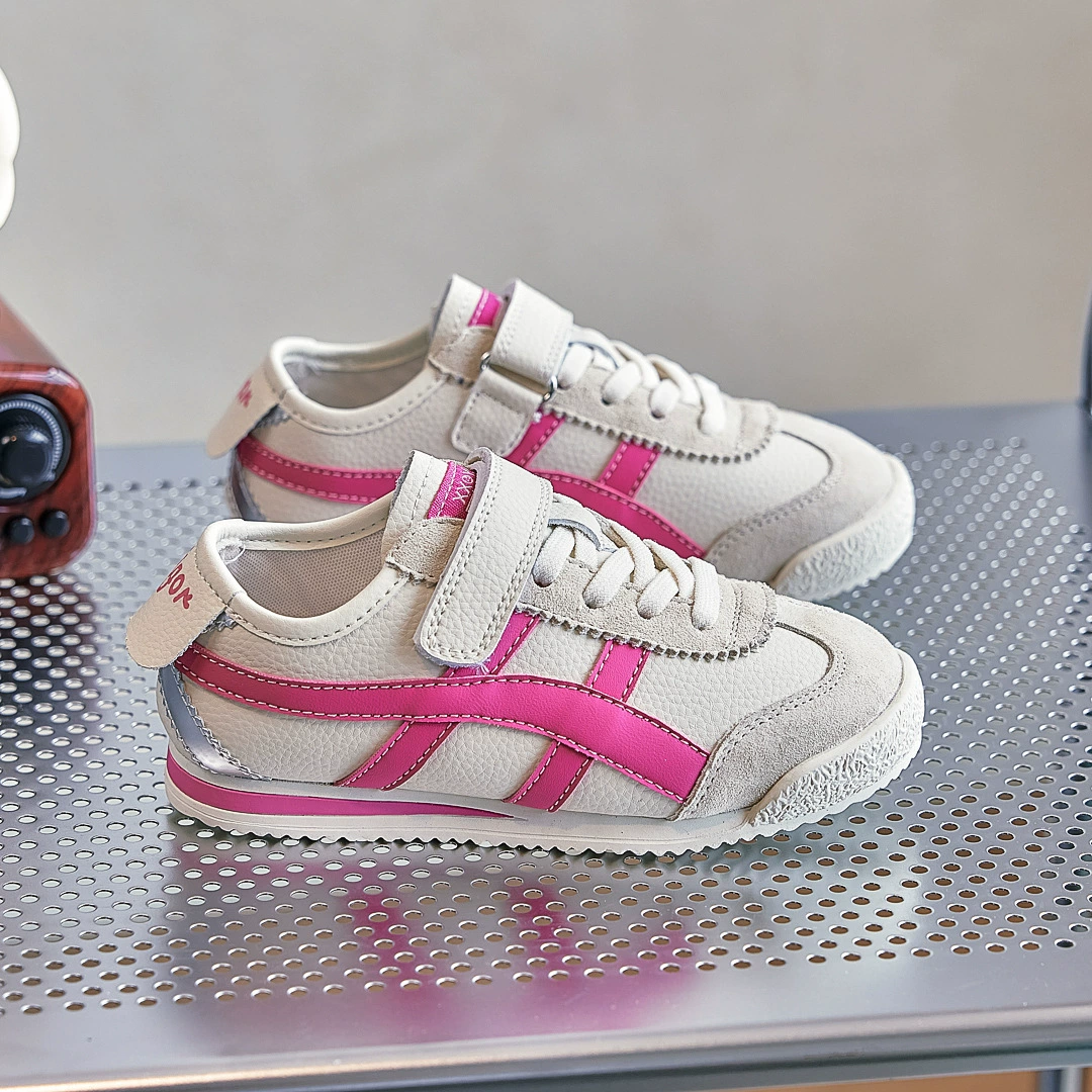 Children's breathable sports shoes, non-slip casual footwear for boys, genuine leather, soft sole