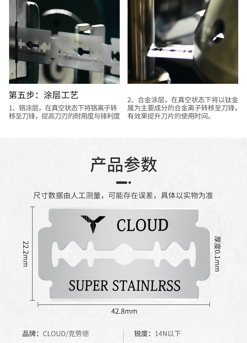 上海工厂 老式不锈钢双面刮胡刀片 剃须刮脸修脚5片装刀片-阿里巴巴