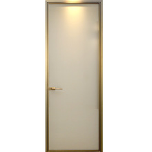 唯美空間金色鋁合金框洗手間浴室門廁所平開門輕奢極簡油砂玻璃門