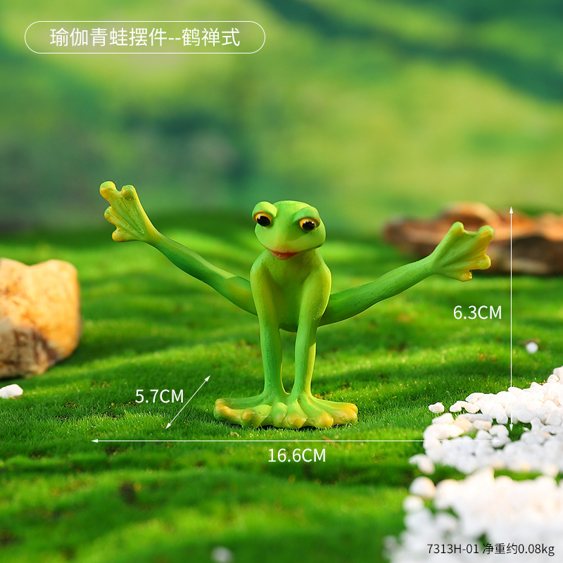  New Funny Micro-expression Frog Ornaments Home Window Resin Crafts Decoration Funny Creative Gift