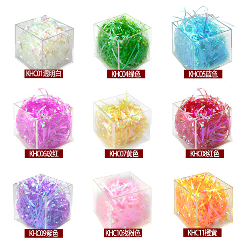 30g/50g/100g 3MM colorful silk gift box decorative filler colorful raffia packaging embellishment material