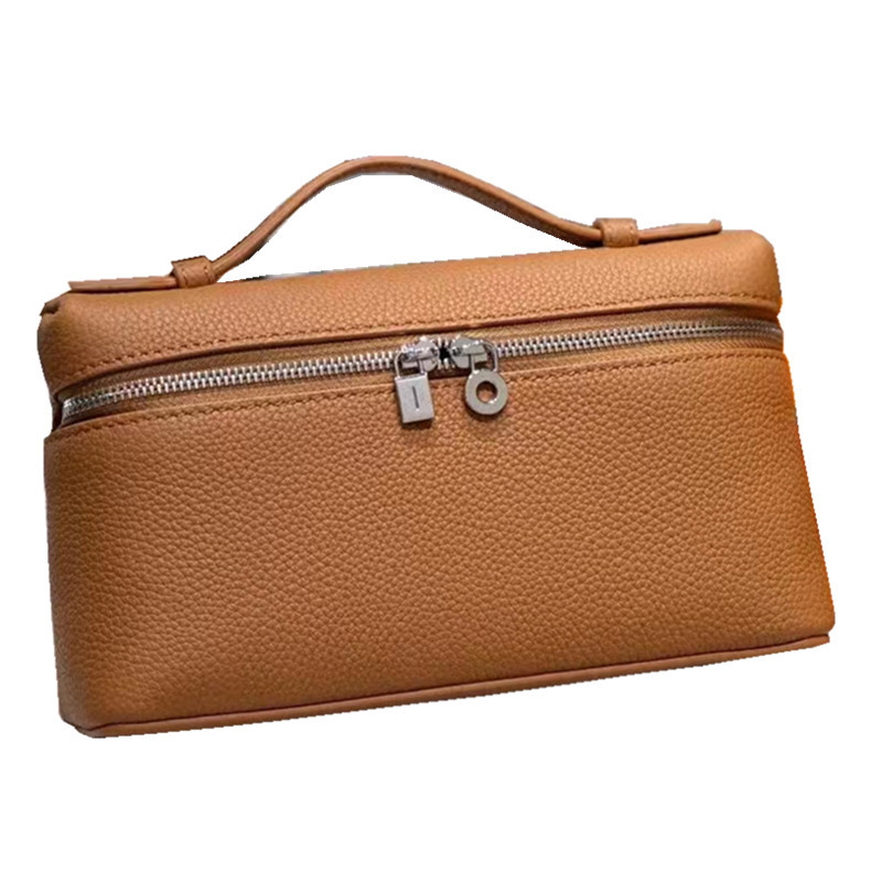 LP19 caja de almuerzo de cuero genuino bolsa nueva Gigi mismo estilo Kelly bolsa lychee patrón zurriago bolso simple bolsa de hombro para las mujeres