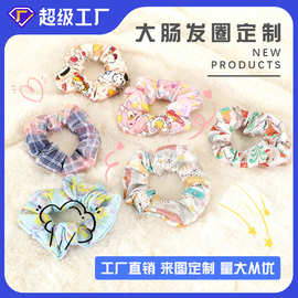 跨境来图定 做发圈大肠高级感来图印花百搭头绳女饰品diy皮筋批发