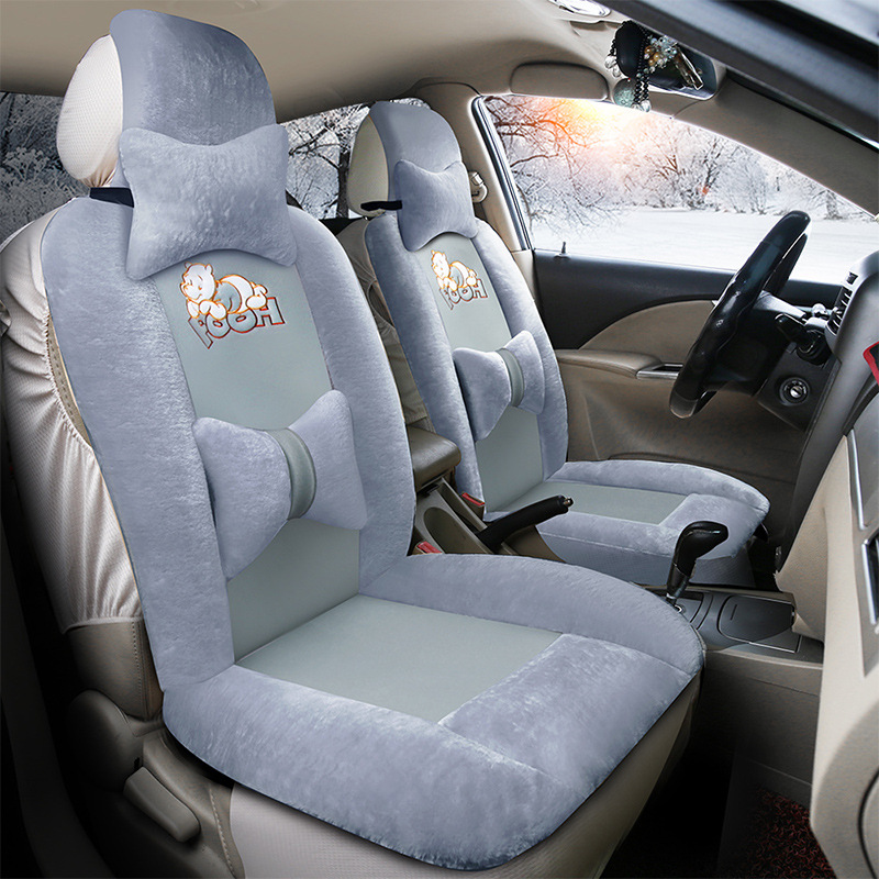 Cross-border hot-selling car seat cushion winter plush warm seat cushion fully surrounded winter car padded wool cushion universal seat cover