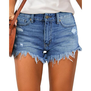 T 19874 Ripped high waist women's denim pants �ƶ�����Ůʿţ