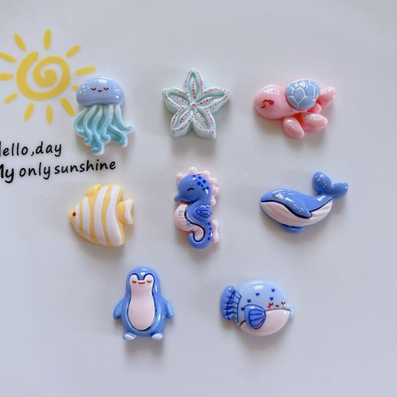Cute Marine Animals Pufferfish Jellyfish DIY Cream Glue Hair Clips Hair Accessories Phone Case Shoe Charms Keychain Accessories Cute Marine Animals Pufferfish Jellyfish DIY Cream Glue Hair Clips Hair Accessories Phone Case Shoe Charms Keychain Accessories