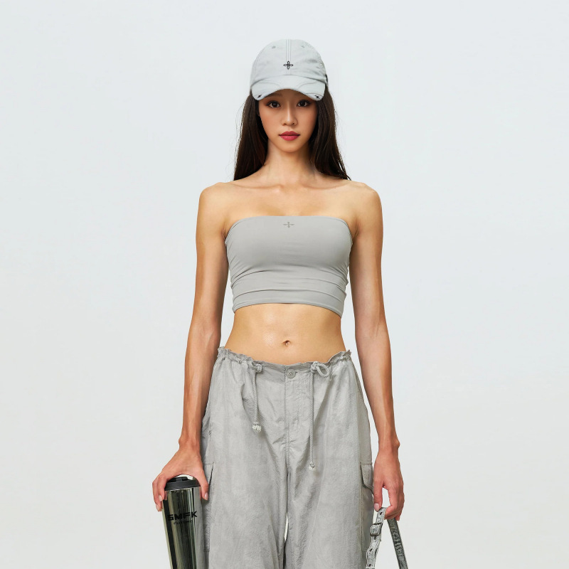 SMFKHug Embrace Skin Strapless Slim Strapless Stretch Tank Top