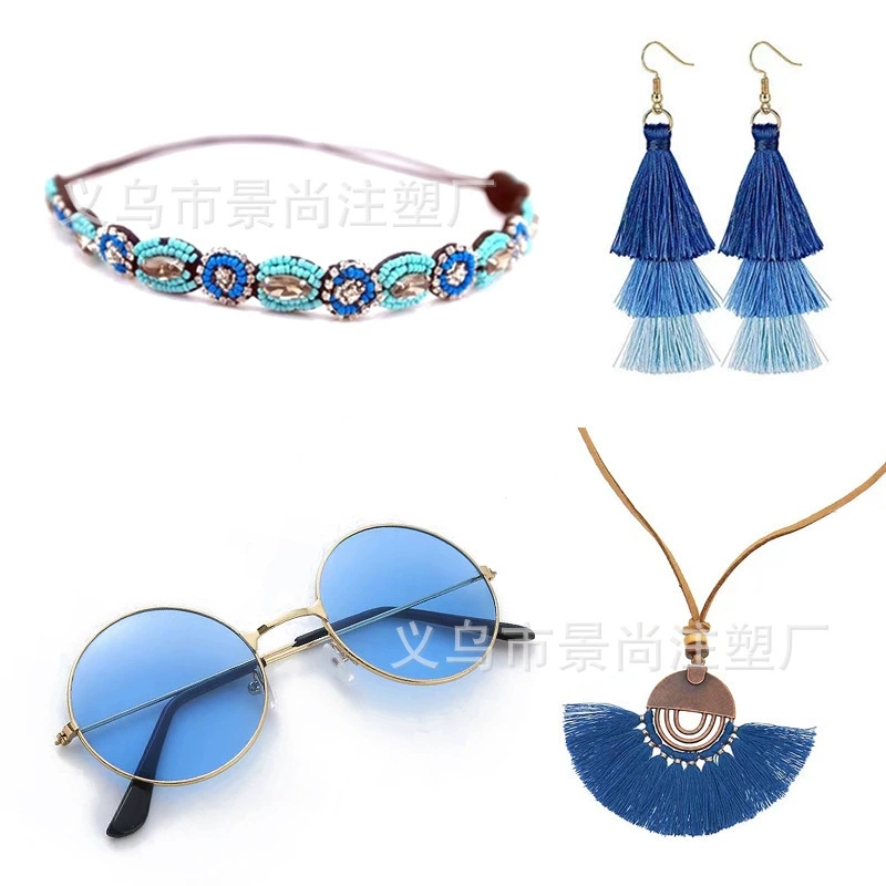 headband, алмазная подвеска с кисточками, ожерелье, комплект, европейский стиль, бохо стиль