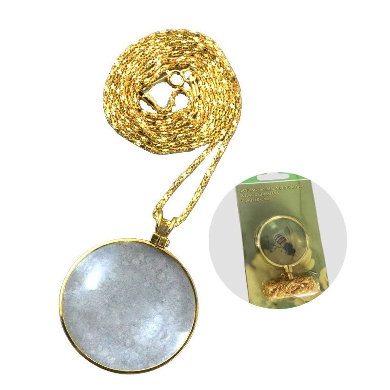 Оптовая продажа подвесная цепь ювелирные украшения из алюминиевого сплава ожерелье металлический складной ремень брелок портативный увеличительное стекло